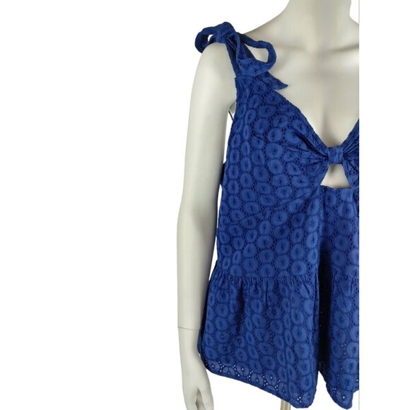 Sofia Jeans Womens 3X Blue Peplum Tank Top New with Tags - Picture 3 of 11